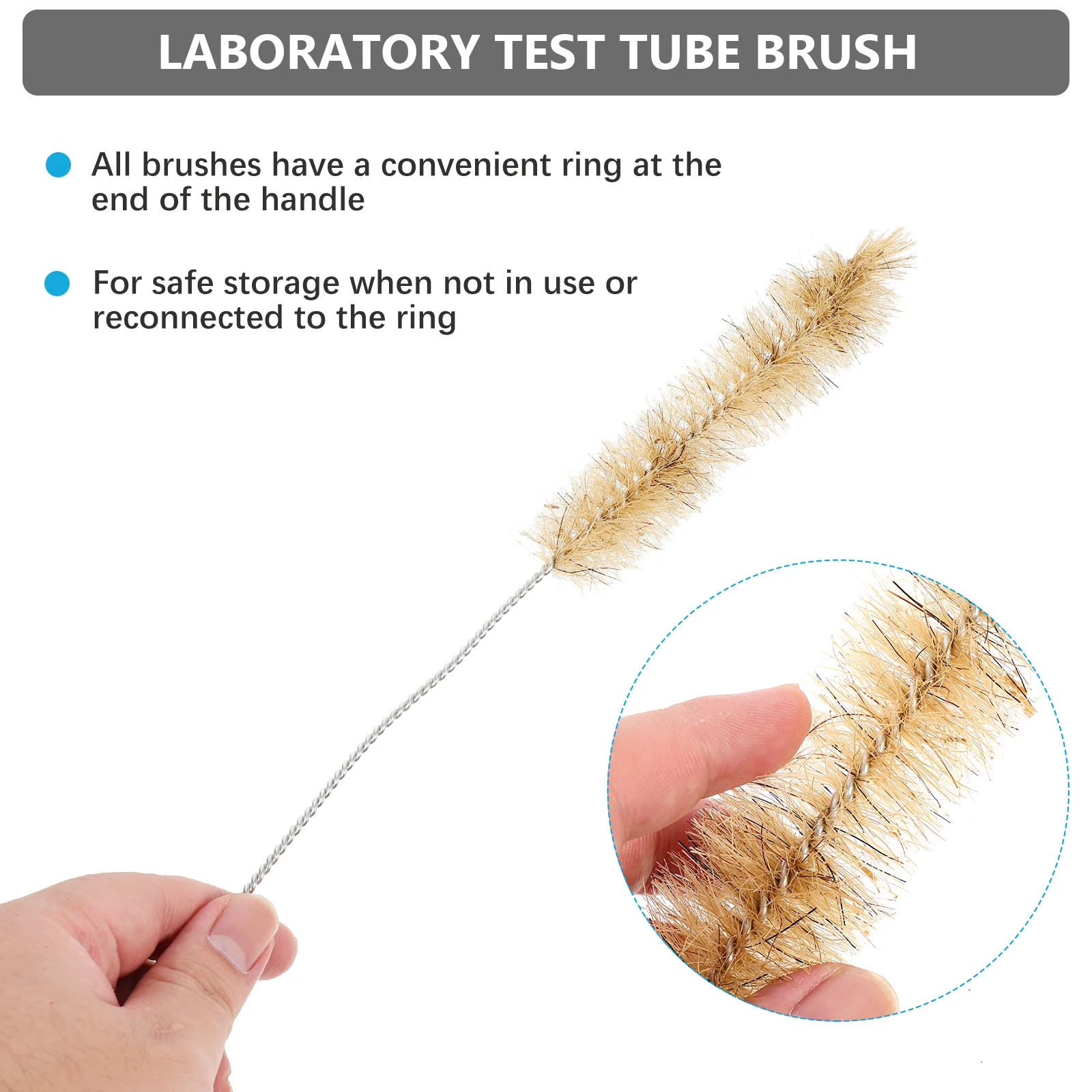 10pcs Test Tube Brush High Quality Nylon Pig Bristle Cleaning Brushes for Chemistry Lab Tube Cleaners Practical
10pcs Test Tube Brush High Quality Nylon Pig Bristle Cleaning Brushes for Chemistry Lab Tube Cleaners Practical