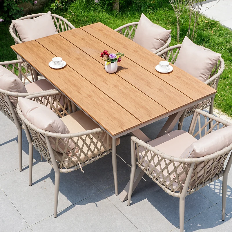 Nordic outdoor tables and chairs villa courtyard garden rattan aluminum alloy outdoor leisure simple open-air plastic
Nordic outdoor tables and chairs villa courtyard garden rattan aluminum alloy outdoor leisure simple open-air plastic