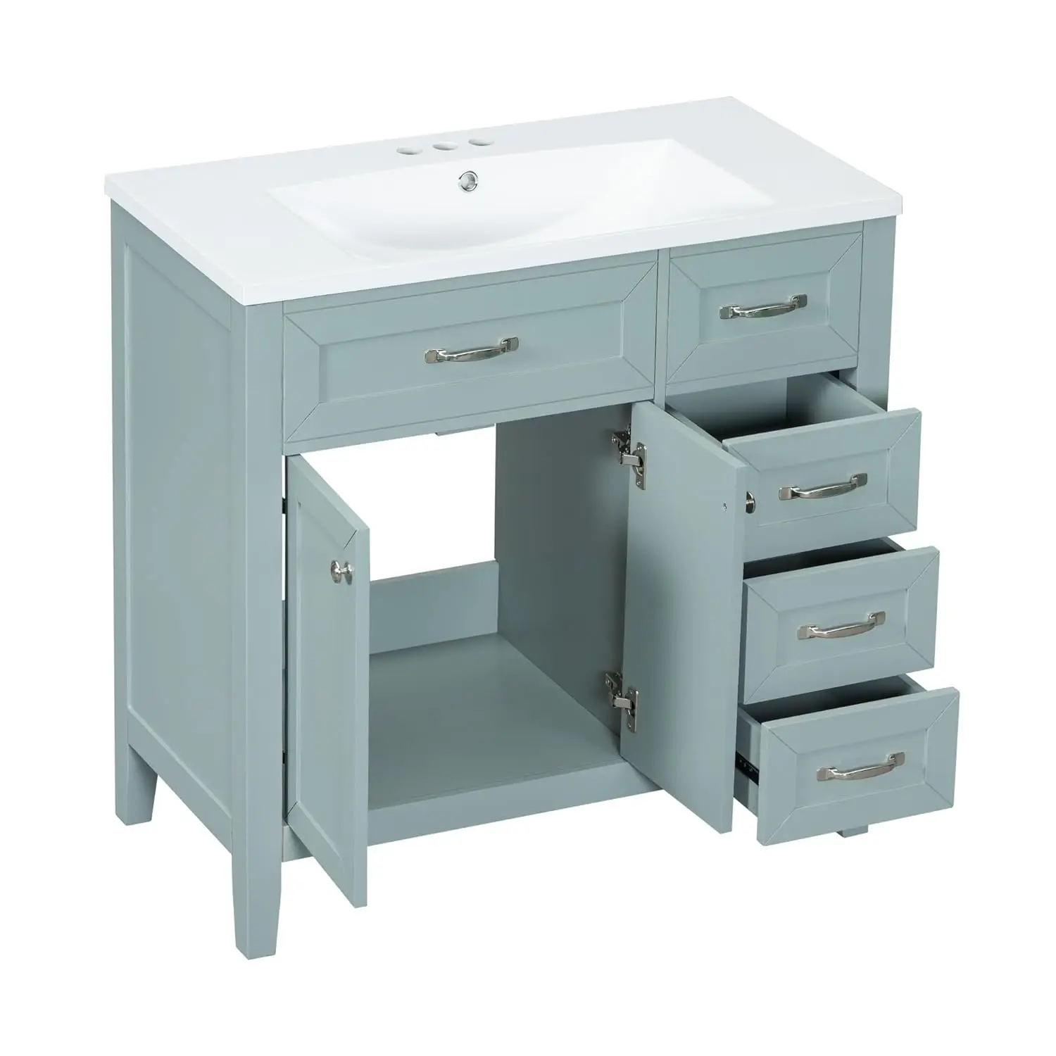 #36" Freestanding Bathroom Vanity with Sink Top Soft Close Drawers Solid Wood MDF Cabinet Customized
#36" Freestanding Bathroom Vanity with Sink Top Soft Close Drawers Solid Wood MDF Cabinet Customized