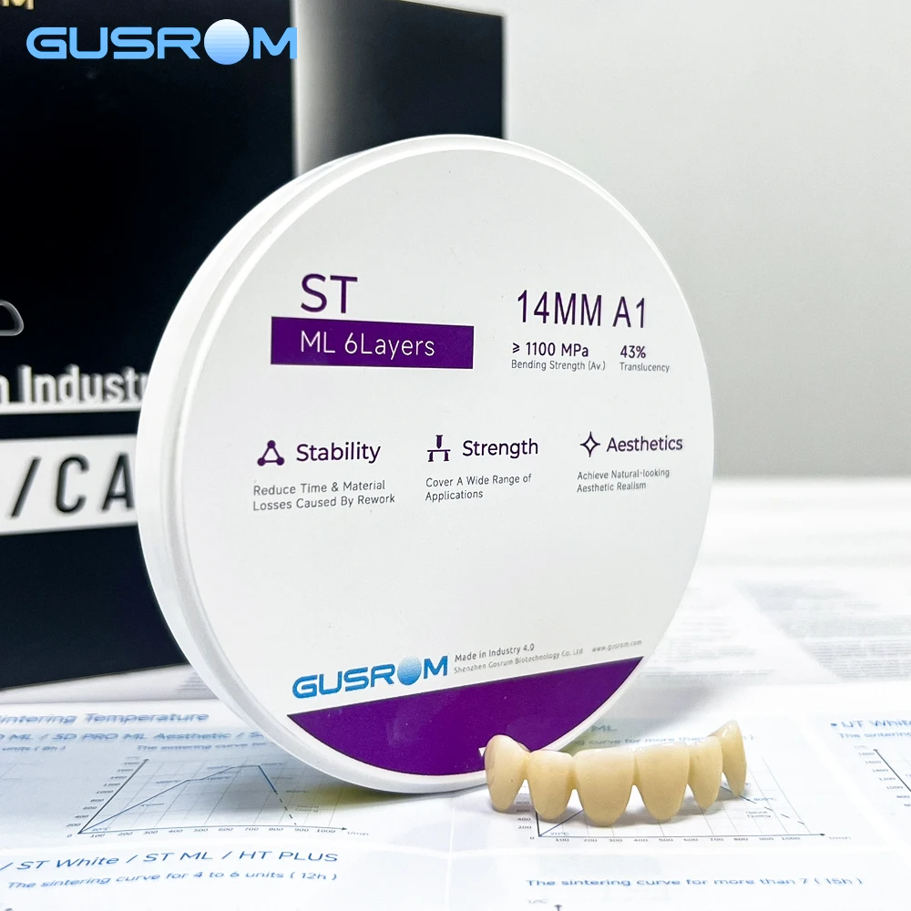 Стоматологические керамические блоки ST Multilayer 98 мм, диски из диоксида циркония CAD/CAM, высокопрочные, предварительно окрашенные, цвета Vita A1 A2 A3 для коронок и мостов
Стоматологические керамические блоки ST Multilayer 98 мм, диски из диоксида циркония CAD/CAM, высокопрочные, предварительно окрашенные, цвета Vita A1 A2 A3 для коронок и мостов