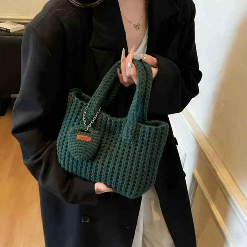 Корейская универсальная плетеная сумка, однотонная, ручной работы, вязаная крючком, милая шерстяная сумочка для осени и зимы, сумка с мультяшным принтом
Корейская универсальная плетеная сумка, однотонная, ручной работы, вязаная крючком, милая шерстяная сумочка для осени и зимы, сумка с мультяшным принтом