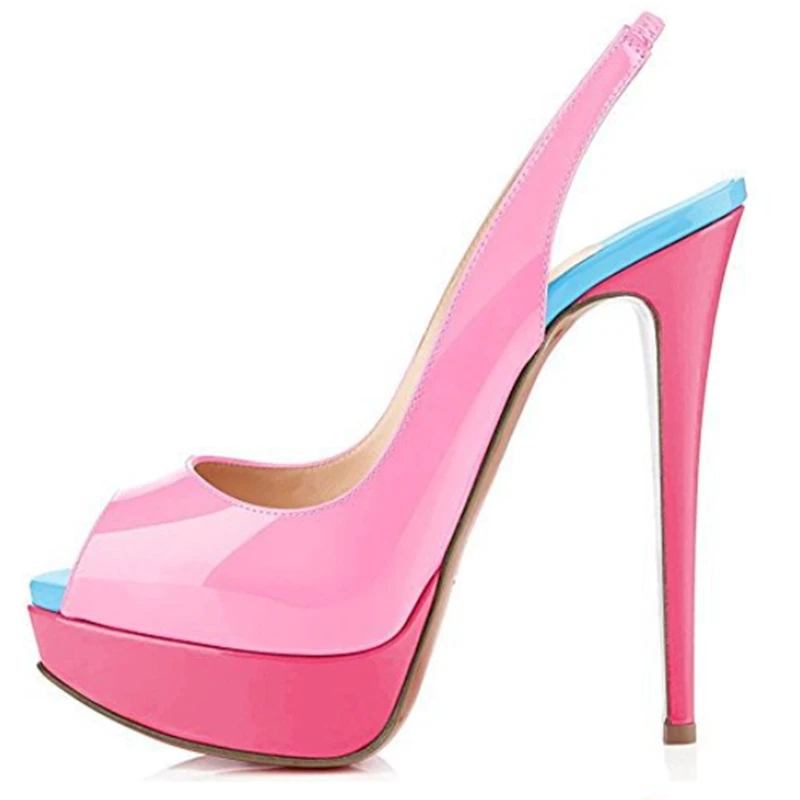 Mixed Colors Patchwork Slingback Pumps Peep Toe High Platform 15Cm Elastic Band Stiletto High Heels Women Banquet Dress Shoes
Mixed Colors Patchwork Slingback Pumps Peep Toe High Platform 15Cm Elastic Band Stiletto High Heels Women Banquet Dress Shoes