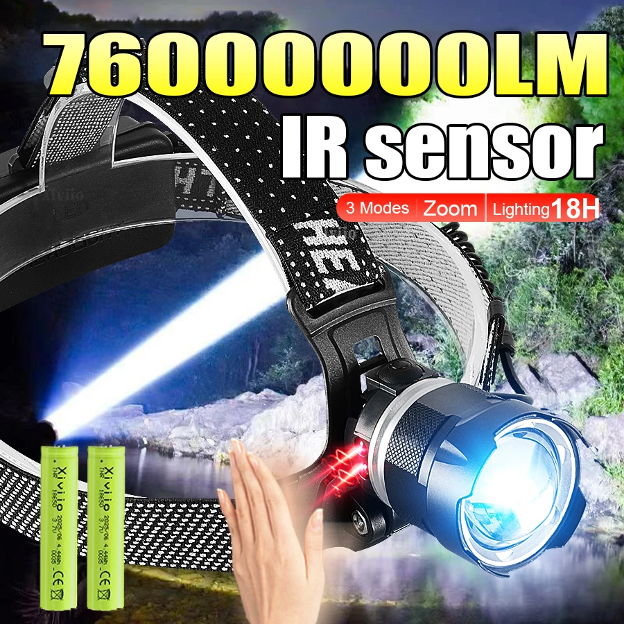 НОВЫЙ Сверхмощный светодиодный налобный фонарь 76000000LM, суперяркий, с ИК-датчиком, перезаряжаемый, для рыбалки и активного отдыха
НОВЫЙ Сверхмощный светодиодный налобный фонарь 76000000LM, суперяркий, с ИК-датчиком, перезаряжаемый, для рыбалки и активного отдыха
