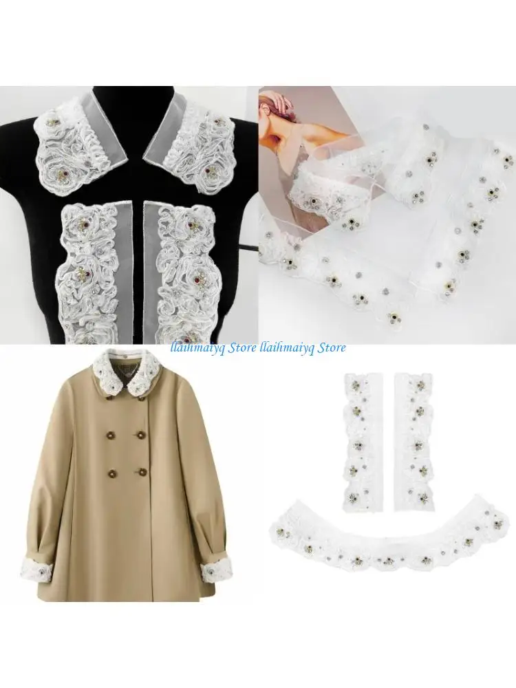 573B Polyester Yarn Lace Collar Applique Crystal Embroidery Fabric Patches Craft Kits
573B Polyester Yarn Lace Collar Applique Crystal Embroidery Fabric Patches Craft Kits