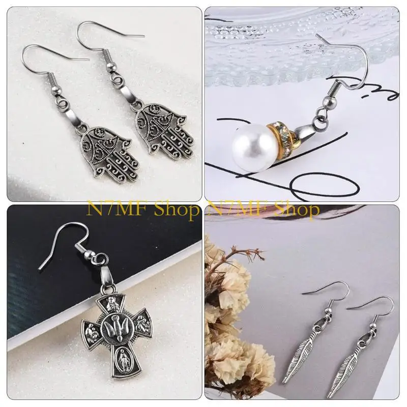 N7MF 100x Silver Pendant Clasp Earring Hooks Fish Hook Ear Wires with Pinch Bails
N7MF 100x Silver Pendant Clasp Earring Hooks Fish Hook Ear Wires with Pinch Bails