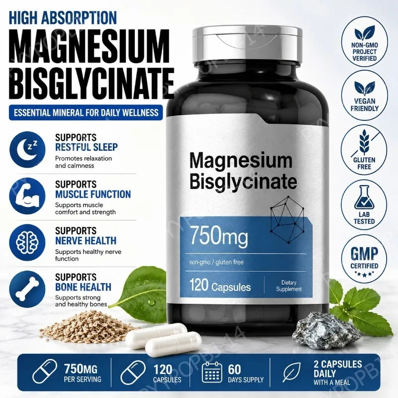 Magnesium Bisglycinate 750mg Capsules Supports Relaxation Muscle Comfort Bone Health 120 Capsules Non GMO Gluten Free
Magnesium Bisglycinate 750mg Capsules Supports Relaxation Muscle Comfort Bone Health 120 Capsules Non GMO Gluten Free