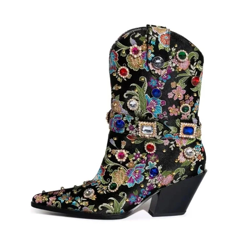Brand Fashion Show Flower Rhinestone Rivet Short Boots 2023 New Thick Heel Fashion Pointed Wedge Chelsea Women's Boots Size 43
Brand Fashion Show Flower Rhinestone Rivet Short Boots 2023 New Thick Heel Fashion Pointed Wedge Chelsea Women's Boots Size 43