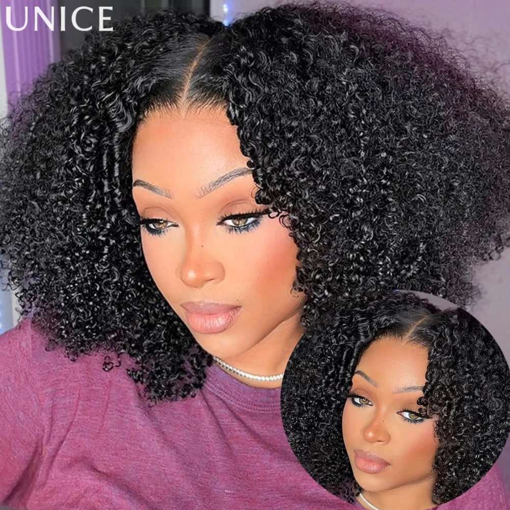 UNice Afro Kinky Curly V Part Wig With Finger Coil Ends & Drawstring 100% Human Hair Wigs Minimal Or No Leave Out
UNice Afro Kinky Curly V Part Wig With Finger Coil Ends & Drawstring 100% Human Hair Wigs Minimal Or No Leave Out