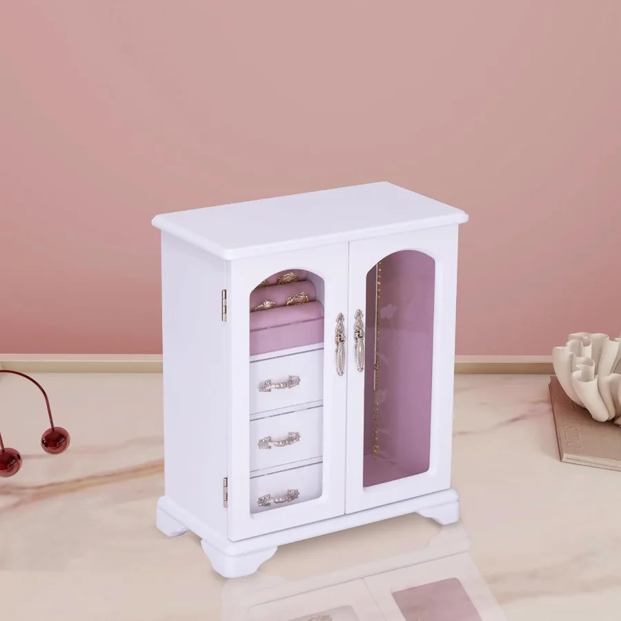 White Jewelry BoxHandle Carving Craft Wooden Jewelry Boxes With Swivel Hook And Velvet Lining Large Jewelry Box For Women Suita
White Jewelry BoxHandle Carving Craft Wooden Jewelry Boxes With Swivel Hook And Velvet Lining Large Jewelry Box For Women Suita