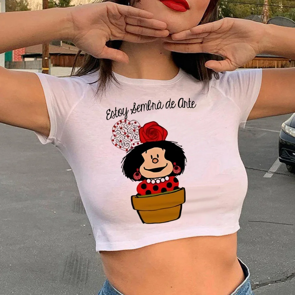 Кроп-топ Mafalda женский с графическим принтом, модная футболка в Корейском стиле, в стиле Харадзюку, в стиле 90-х
Кроп-топ Mafalda женский с графическим принтом, модная футболка в Корейском стиле, в стиле Харадзюку, в стиле 90-х