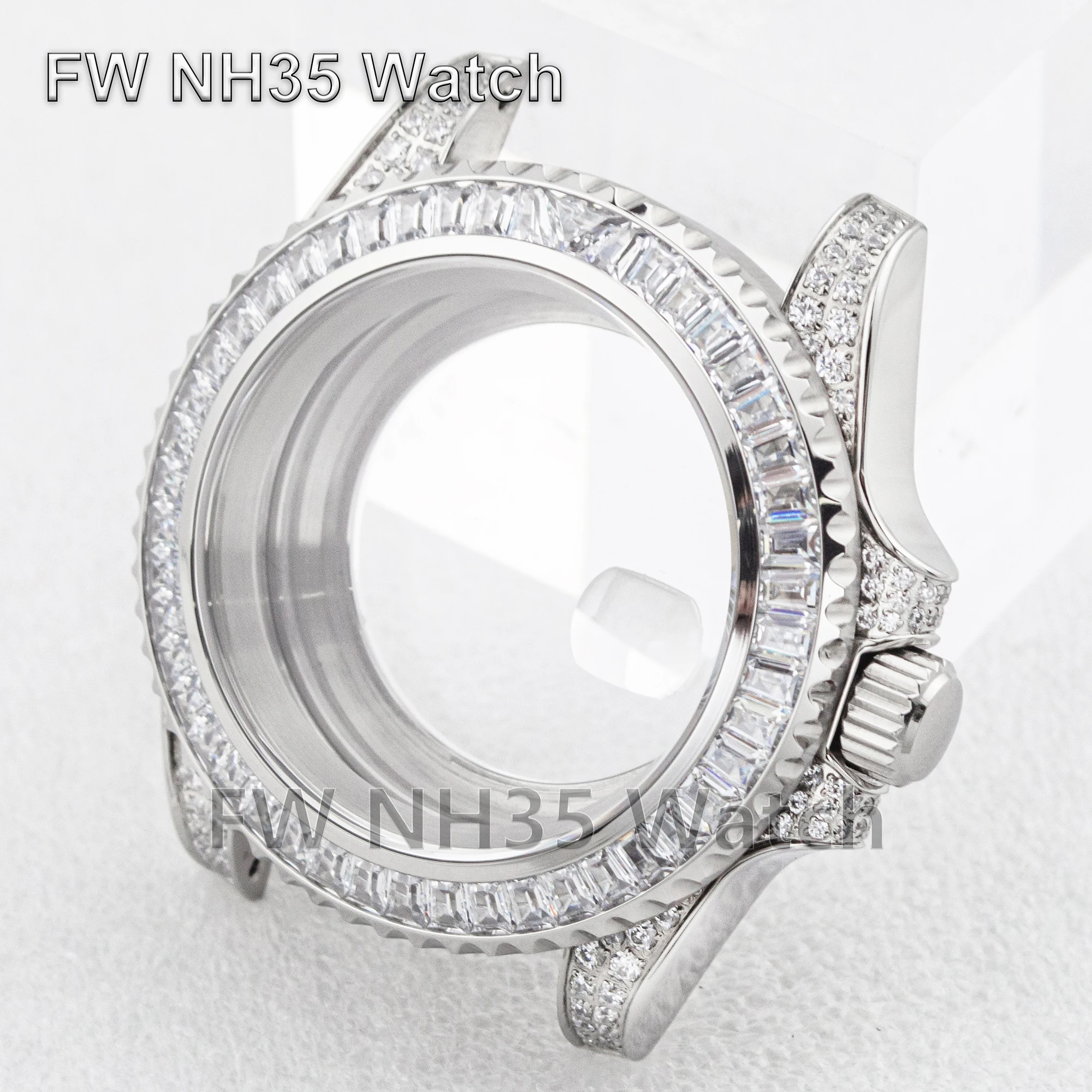 Luxury Full Diamond Watch Case Sapphire Crystal 10ATM Waterproof Metal Case Suitable for Mod SUB GMT Fit NH34 NH35 NH36 Movement
Luxury Full Diamond Watch Case Sapphire Crystal 10ATM Waterproof Metal Case Suitable for Mod SUB GMT Fit NH34 NH35 NH36 Movement
