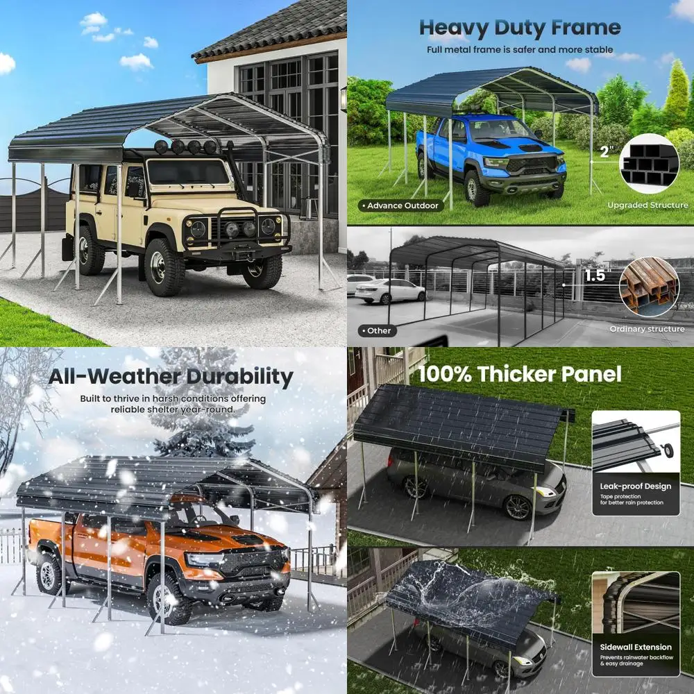 Durable 10x15 Metal Carport for All-Weather Vehicle Protection with Easy Assembly
Durable 10x15 Metal Carport for All-Weather Vehicle Protection with Easy Assembly