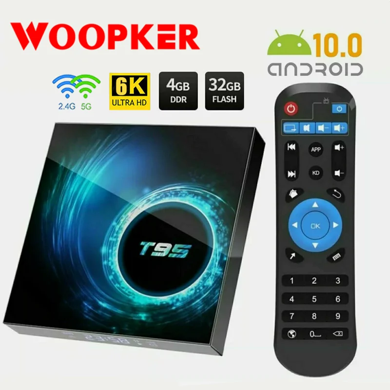 T95 Smart Tv Box Android 10 Bluetooth 5.0 2.4g & 5g Wifi 128g 3D Voice 16g 32gb 64gb 4k Quad Core Set-Top Box HD Media Player
T95 Smart Tv Box Android 10 Bluetooth 5.0 2.4g & 5g Wifi 128g 3D Voice 16g 32gb 64gb 4k Quad Core Set-Top Box HD Media Player