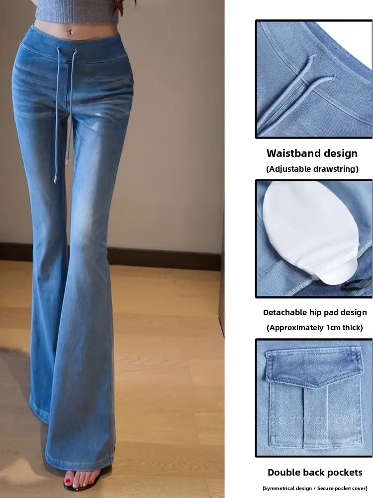 High Waist Drawstring Yoga Pants Thin Denim Flared Lightweight Summer High Elasticity Butt Lifting Ladies Jeans Casual Trousers
High Waist Drawstring Yoga Pants Thin Denim Flared Lightweight Summer High Elasticity Butt Lifting Ladies Jeans Casual Trousers