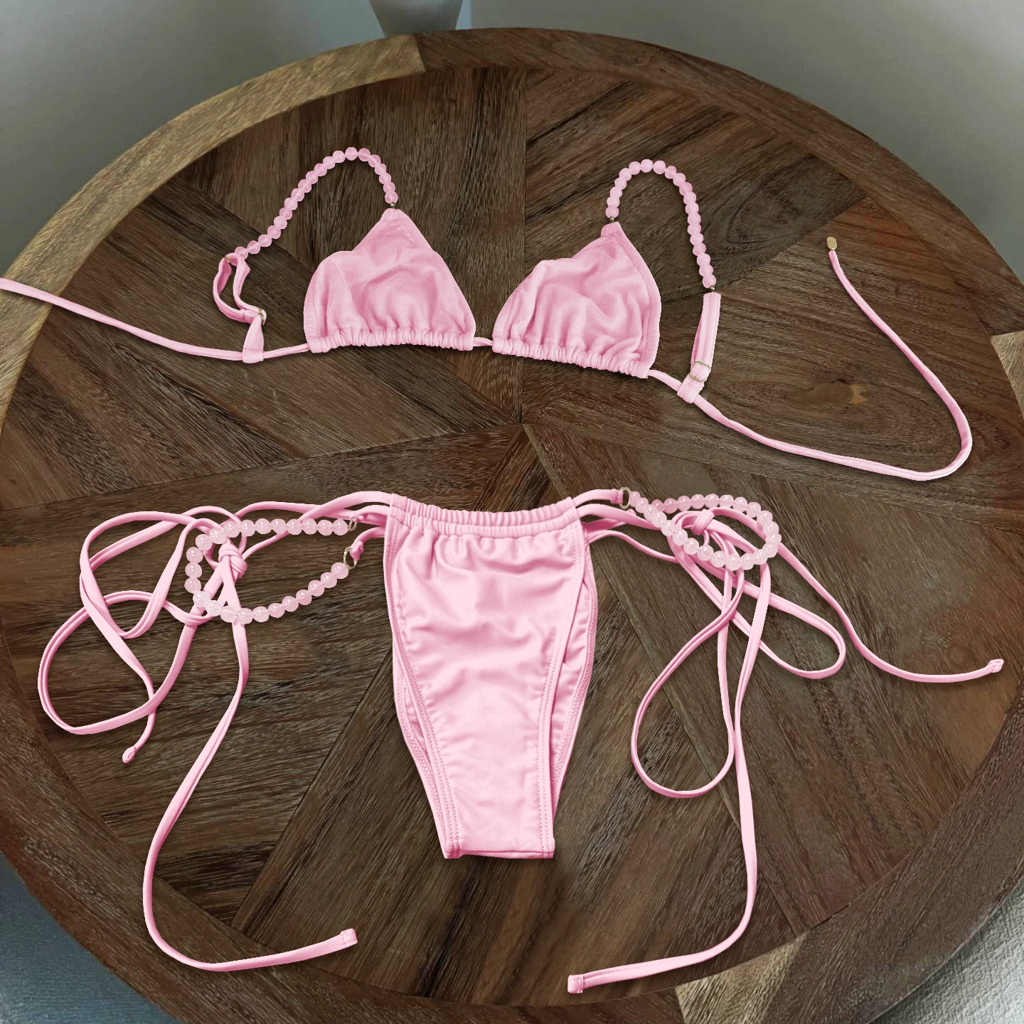 Beads Bikini 2025 Sexy Women Swimsuit Female Swimwear Micro Bikini Set Bandeau Swimming Suit Beachwear Pink Brazilian Biquini
Beads Bikini 2025 Sexy Women Swimsuit Female Swimwear Micro Bikini Set Bandeau Swimming Suit Beachwear Pink Brazilian Biquini