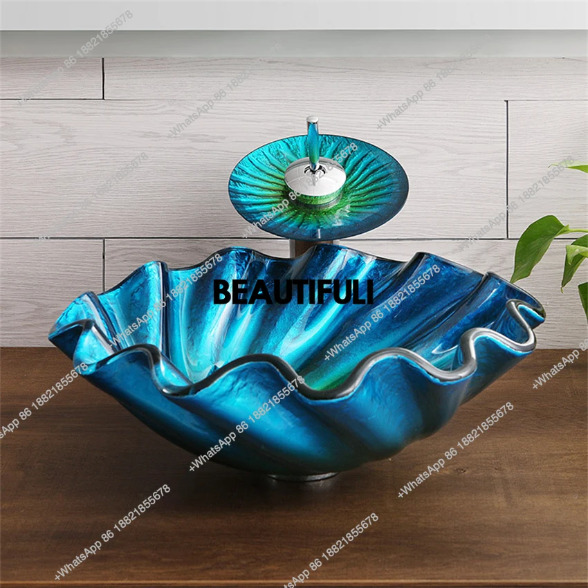 Bathroom Washbasin Hotel Toilet Artistic Above Counter Basin Washbasin Tempered Glass Wash Basin Creative Washbasin Sink Set
Bathroom Washbasin Hotel Toilet Artistic Above Counter Basin Washbasin Tempered Glass Wash Basin Creative Washbasin Sink Set