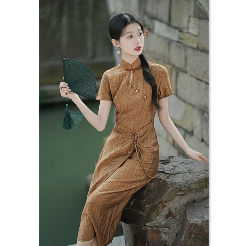 Fashion Improvement New Chinese Style Long Cheongsam Qi Pao Summer Young Girl's Casual
Fashion Improvement New Chinese Style Long Cheongsam Qi Pao Summer Young Girl's Casual