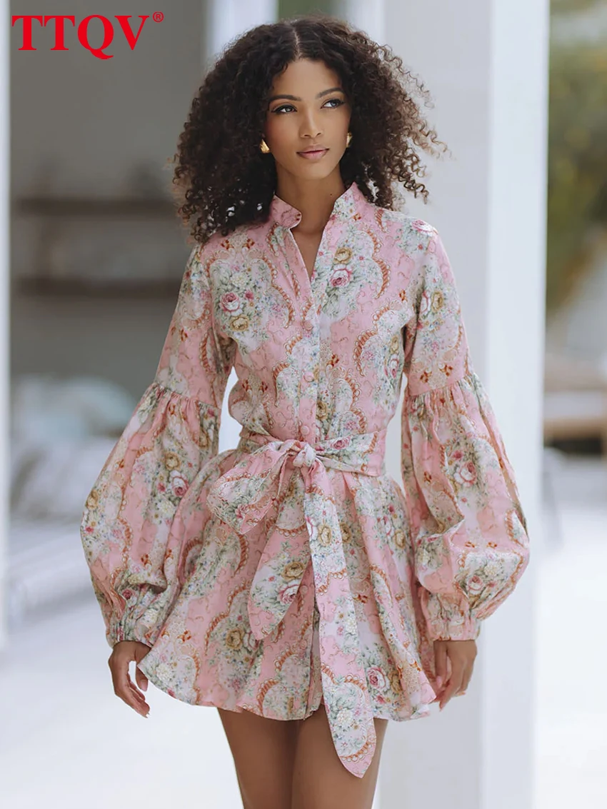 TTQV Fashion Loose Print Women's Dress 2026 Autumn Stand Collar Long Sleeve Mini Dresses Elegant Classic Lace-Up Female Dress
TTQV Fashion Loose Print Women's Dress 2026 Autumn Stand Collar Long Sleeve Mini Dresses Elegant Classic Lace-Up Female Dress