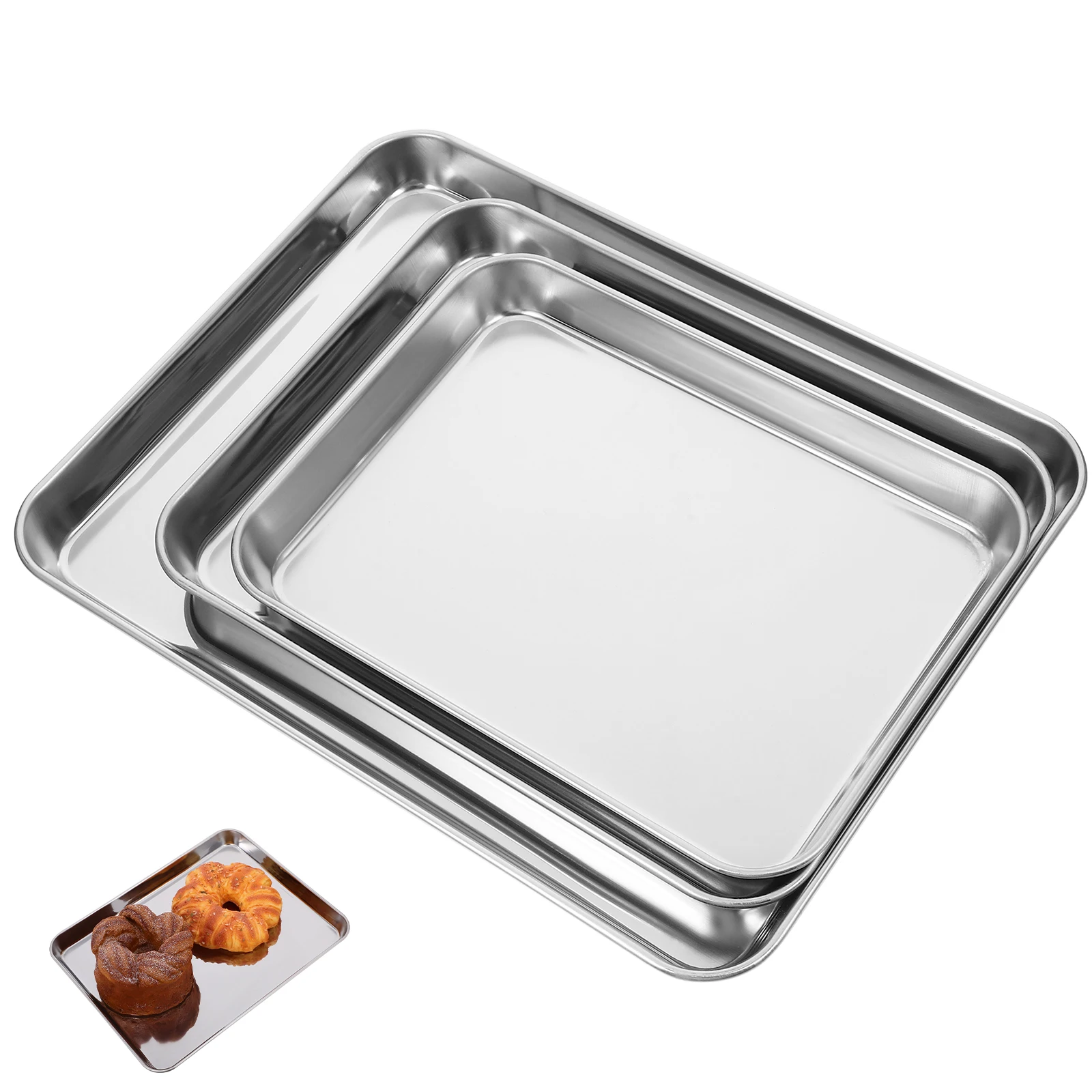 3 Pcs Toaster Oven Tray Baking Pan Cookie Sheet 8x10 5x1 Stainless Steel Cookware Dishwasher Safe Versatile Nonstick
3 Pcs Toaster Oven Tray Baking Pan Cookie Sheet 8x10 5x1 Stainless Steel Cookware Dishwasher Safe Versatile Nonstick