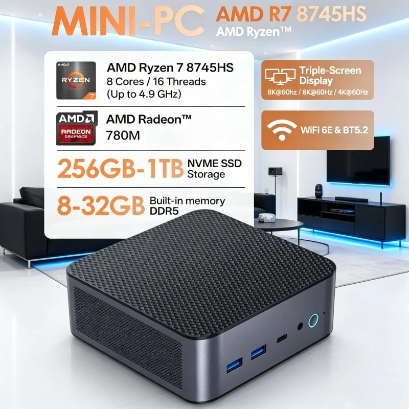 Swift-footed Ryzen 7 8745HS Mini Server Computer Dual 2.5G Ethernet Port Dual DDR5 NVMe HD DP Type-C Multi Monitor Windows11
Swift-footed Ryzen 7 8745HS Mini Server Computer Dual 2.5G Ethernet Port Dual DDR5 NVMe HD DP Type-C Multi Monitor Windows11