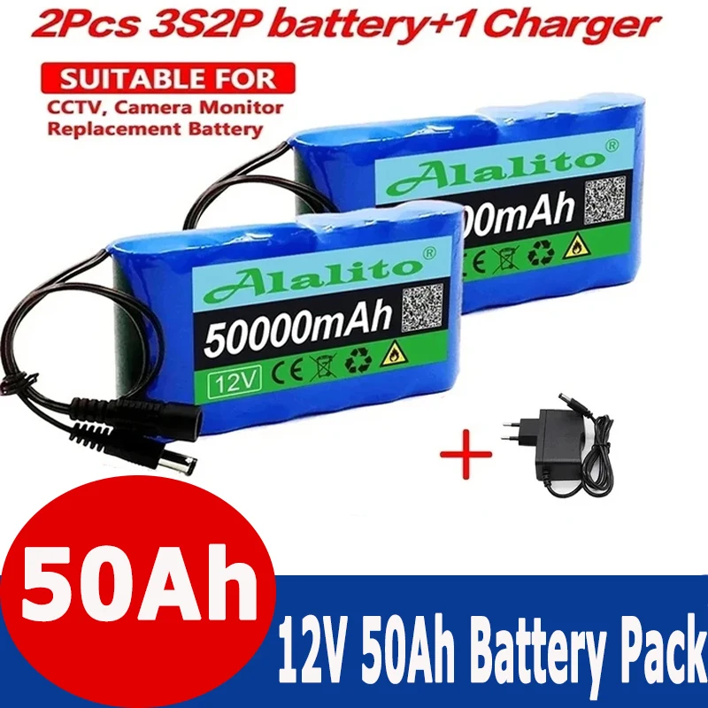 New Portable 3S2P 12V 50000mah Rechargeable Li-Ion Battery, For LED Lamp Light Backup Powe Etc+ Charger
New Portable 3S2P 12V 50000mah Rechargeable Li-Ion Battery, For LED Lamp Light Backup Powe Etc+ Charger