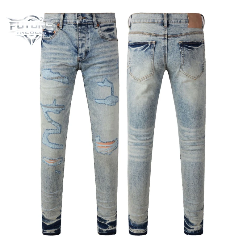 Y2K Gothic Denim High Street Distressed Ripped Denim Jeans Men Skinny Stretch Harajuku Hip Hop Streetwear FashionTrousers Unisex
Y2K Gothic Denim High Street Distressed Ripped Denim Jeans Men Skinny Stretch Harajuku Hip Hop Streetwear FashionTrousers Unisex