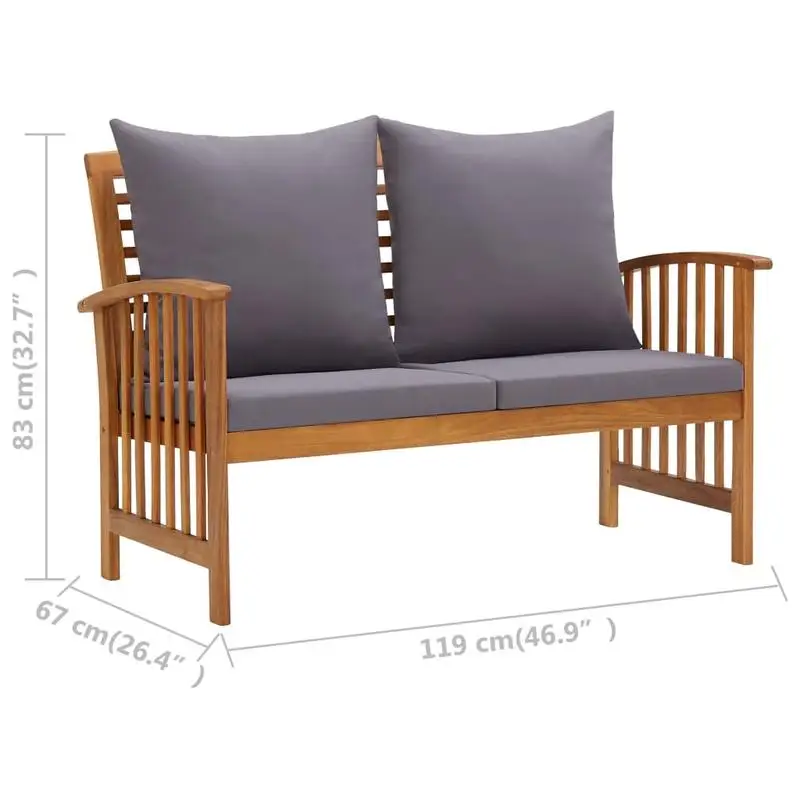 2 Piece Patio Lounge Set with Cushions Solid Acacia Wood
2 Piece Patio Lounge Set with Cushions Solid Acacia Wood