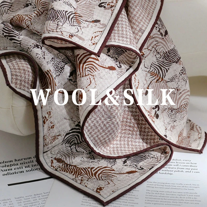 70% wool 30% Real Silk Square Scarf for Women Winter Accessories Luxury Brand Animal Print Neck Scarves Elegant Women Shawls
70% wool 30% Real Silk Square Scarf for Women Winter Accessories Luxury Brand Animal Print Neck Scarves Elegant Women Shawls