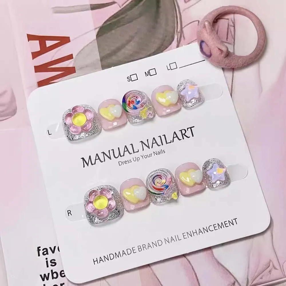 Cute Lollipop Children False Nails Cartoon Nail Supplies Kids Flower Fake Nails Flower Pink Kids Fake Nail Extension Student
Cute Lollipop Children False Nails Cartoon Nail Supplies Kids Flower Fake Nails Flower Pink Kids Fake Nail Extension Student