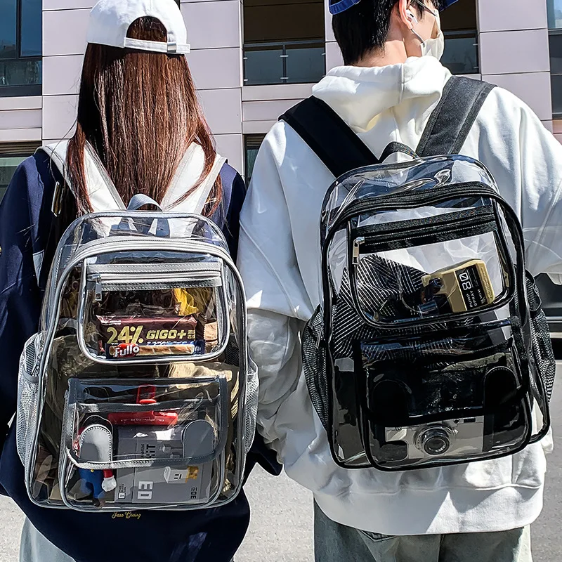 High Capacity Ita Mochila Transparent Mochilas Mujer Moda Outdoor Travel Bag Korean Casual Backpack Couple Bags for Woman
High Capacity Ita Mochila Transparent Mochilas Mujer Moda Outdoor Travel Bag Korean Casual Backpack Couple Bags for Woman