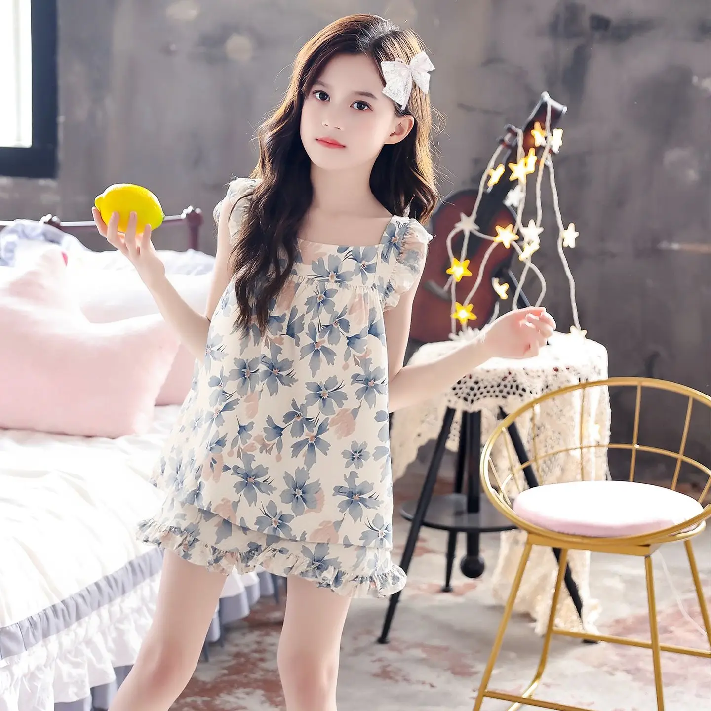 2026 New Summer Girls Sleeveless Lightweight Pajamas Set Bubble Cotton Homewear for Babies and Kids Air Conditioning Wear
2026 New Summer Girls Sleeveless Lightweight Pajamas Set Bubble Cotton Homewear for Babies and Kids Air Conditioning Wear
