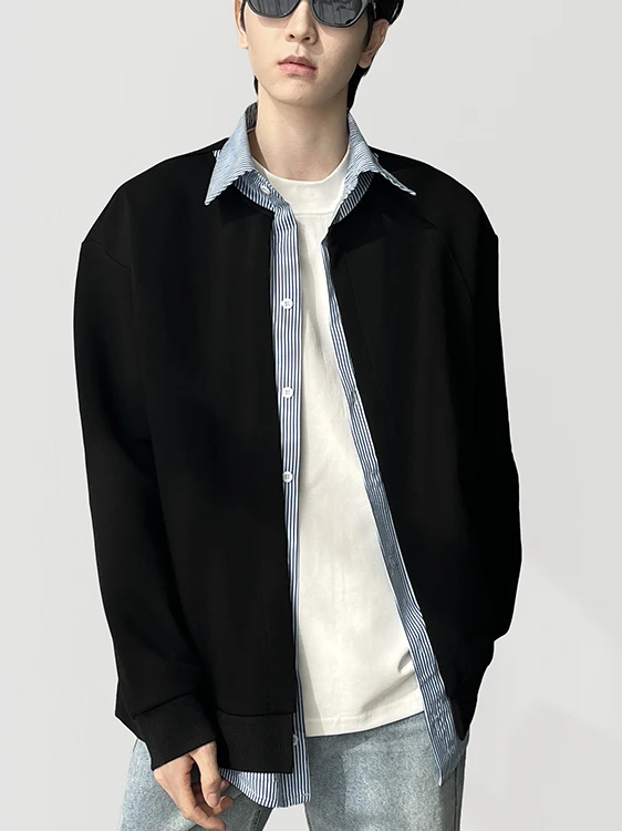 Корейская свободная мужская куртка с длинными рукавами, имитация двухслойности, с дизайнерскими вставками, повседневная уличная одежда, полиэстер
Корейская свободная мужская куртка с длинными рукавами, имитация двухслойности, с дизайнерскими вставками, повседневная уличная одежда, полиэстер