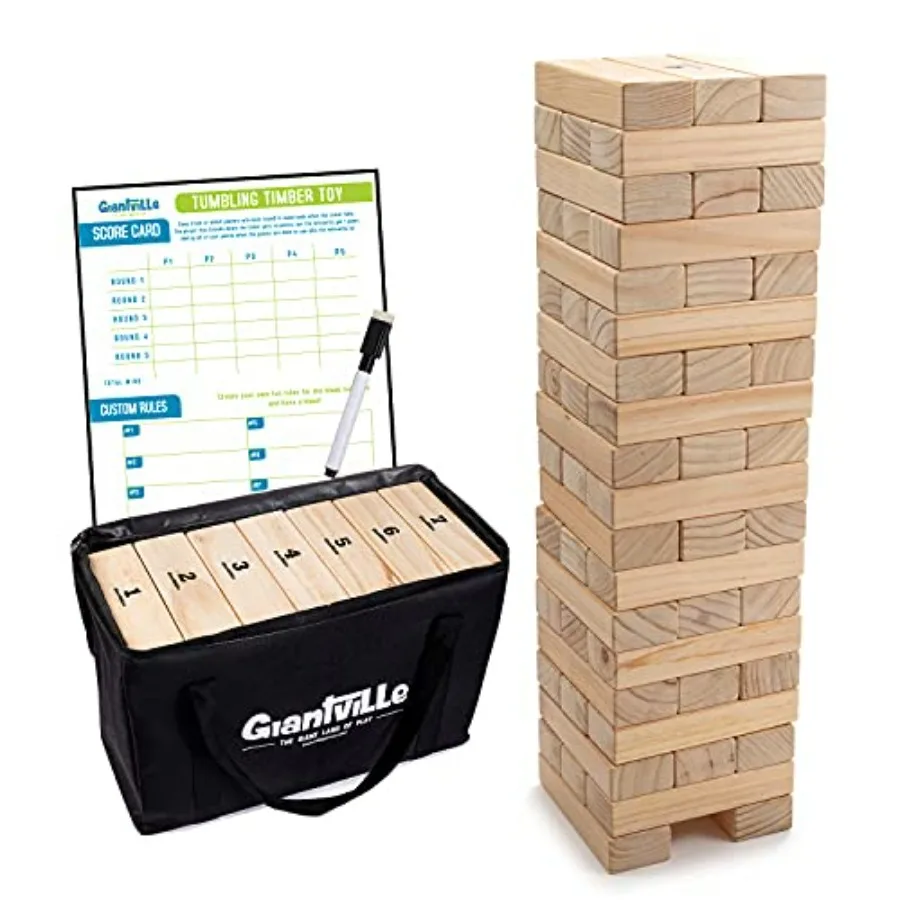 Giantville Giant Tumbling Timber Toy - Premium Pine Wood Life-Size Blocks Tower - Big Floor/Board Indoor/Outdoor Yard Game for
Giantville Giant Tumbling Timber Toy - Premium Pine Wood Life-Size Blocks Tower - Big Floor/Board Indoor/Outdoor Yard Game for