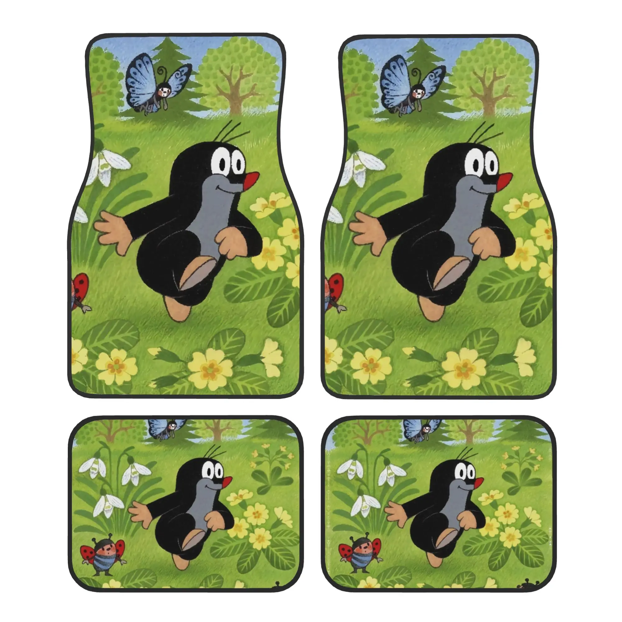 Cute Happy Mole Krtek Car Floor Mats of 4 Pieces Crystal Velvet Little Maulwurf Universal Car Front Rear Carpets Foot Mats
Cute Happy Mole Krtek Car Floor Mats of 4 Pieces Crystal Velvet Little Maulwurf Universal Car Front Rear Carpets Foot Mats
