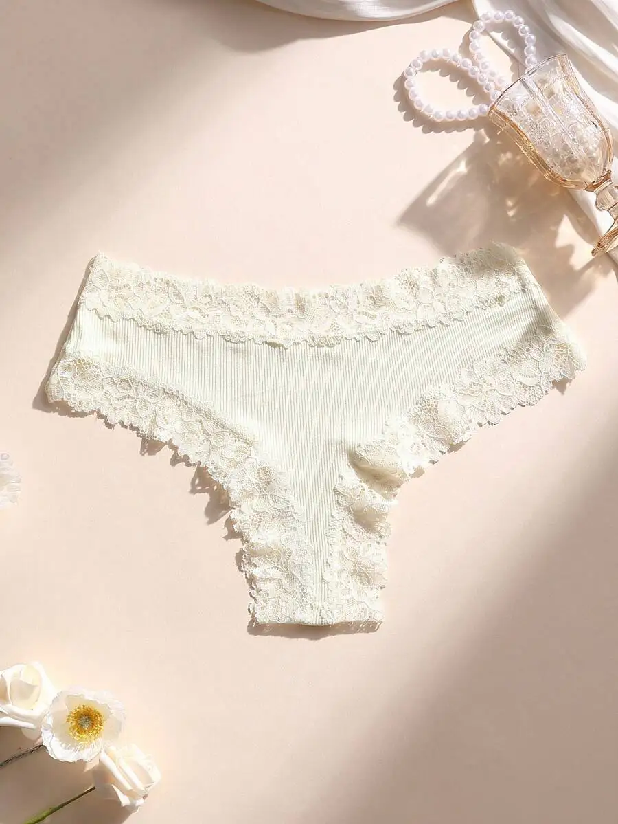 Womens Lace Trim Low-Rise Seamless Thong Panties Soft Breathable For Daily Wear
Womens Lace Trim Low-Rise Seamless Thong Panties Soft Breathable For Daily Wear