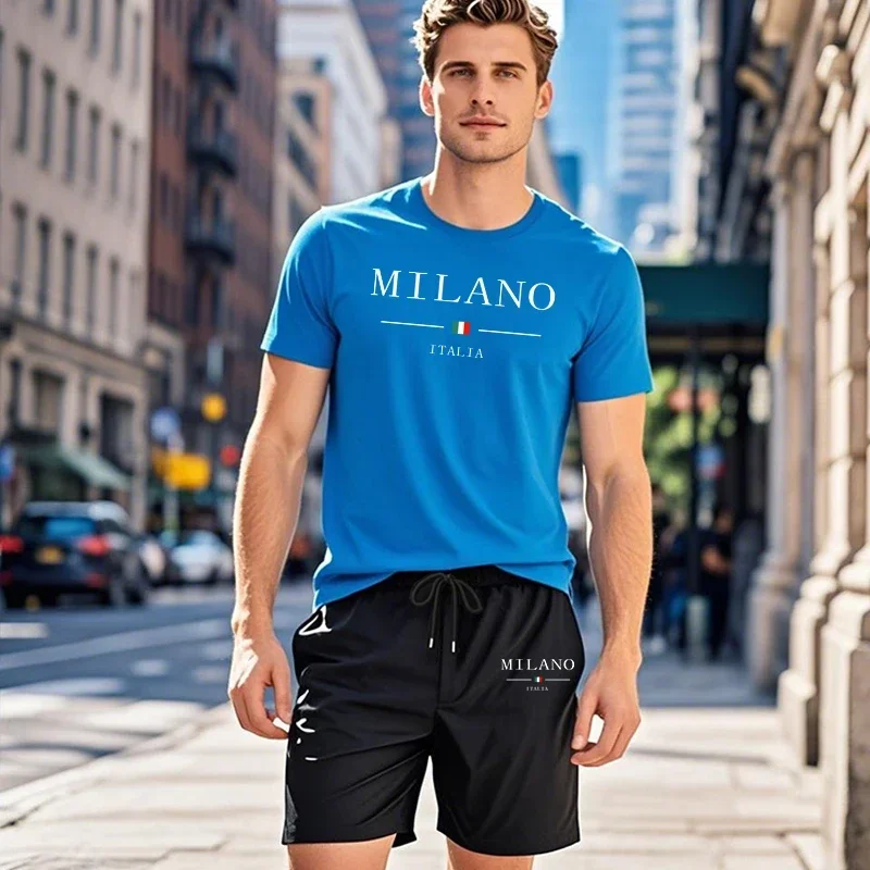 Men's summer sportswear, Italian men's T-shirt and walking shorts set, urban fashion, casual garters, spring and summer sportswe
Men's summer sportswear, Italian men's T-shirt and walking shorts set, urban fashion, casual garters, spring and summer sportswe