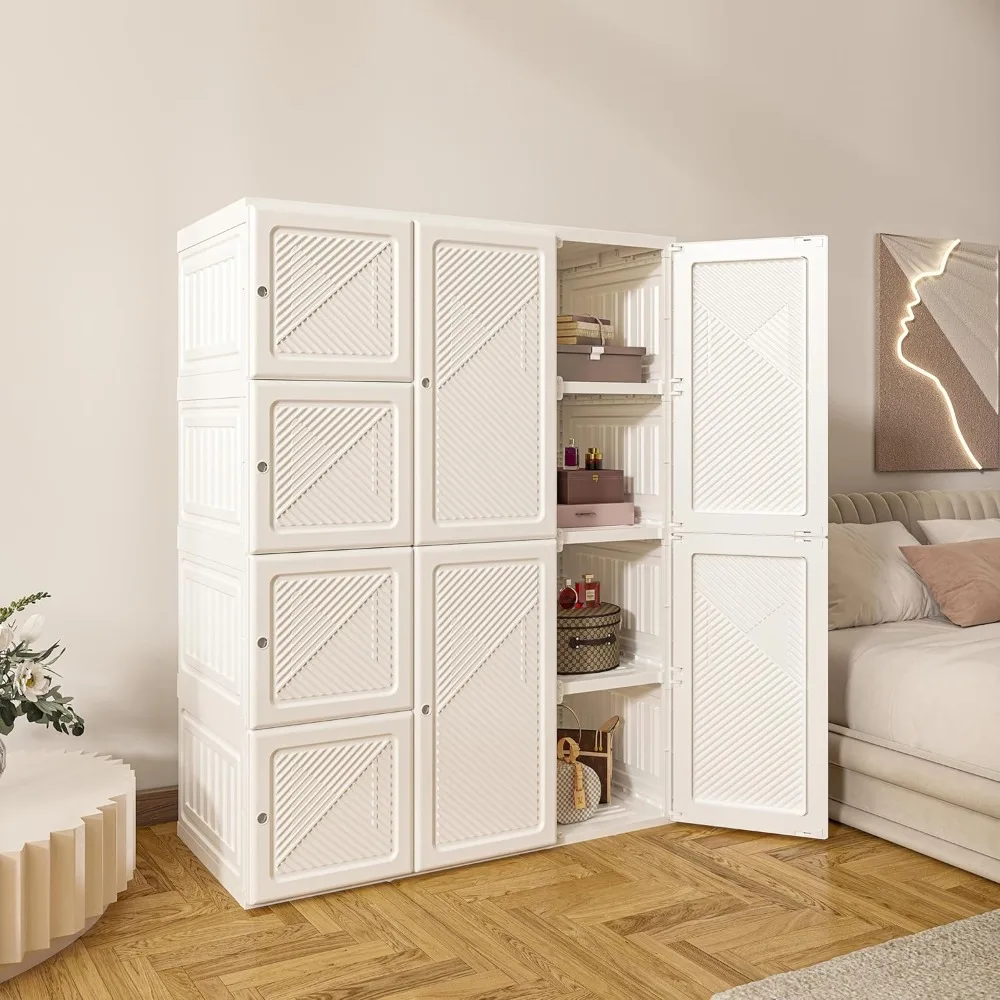 Portable Wardrobe Closet Storage Organizer for Clothes,Folding Plastic Wardrobe with Magnetic Door and Easy Assembly 8 Doors-12
Portable Wardrobe Closet Storage Organizer for Clothes,Folding Plastic Wardrobe with Magnetic Door and Easy Assembly 8 Doors-12