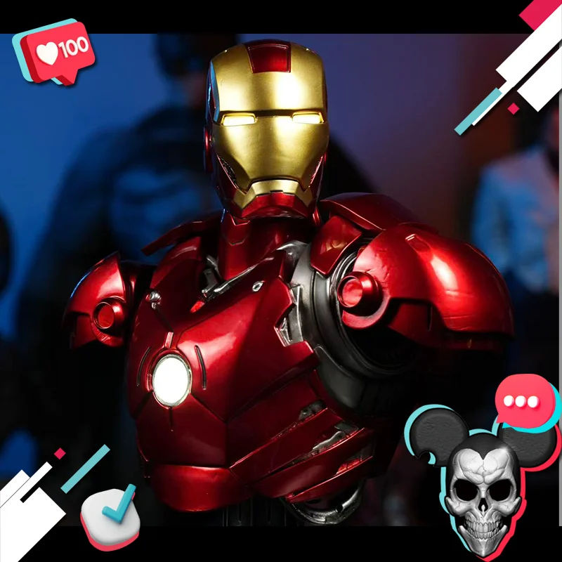 Marvel 3109 Iron Man MK2 MK3 1/4 Scale LED Lighted Bust GK Statue Collectible Model For Superhero Movie Fans Desktop Display
Marvel 3109 Iron Man MK2 MK3 1/4 Scale LED Lighted Bust GK Statue Collectible Model For Superhero Movie Fans Desktop Display
