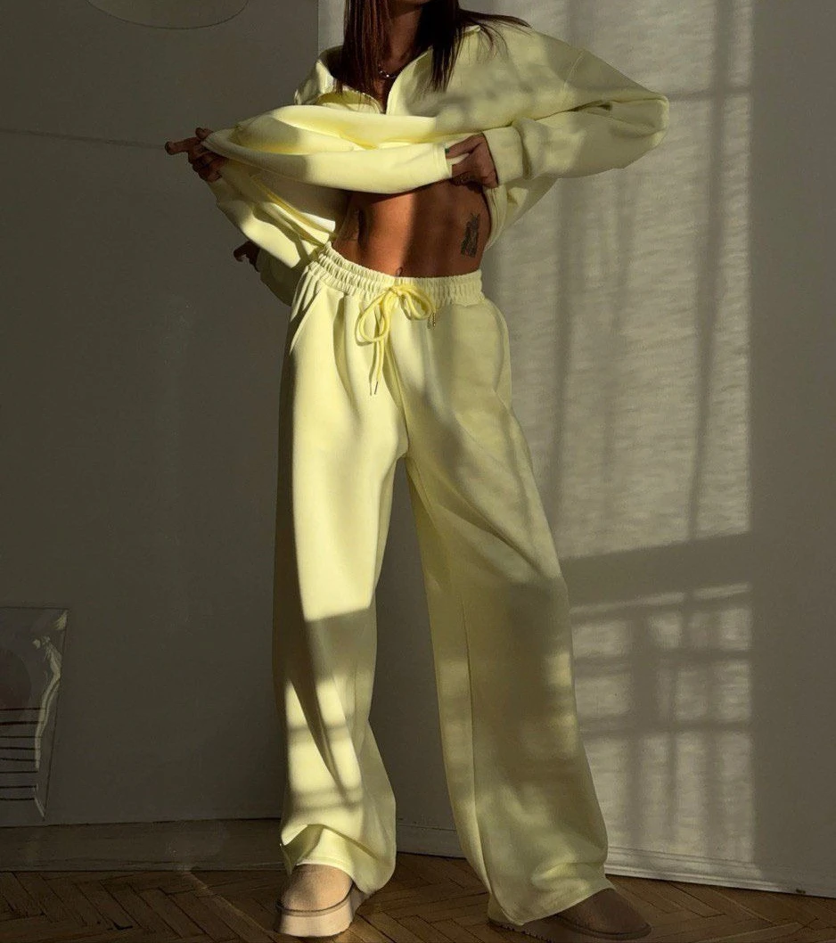 Fashion Half-open Collar Long-sleeved Hoodie Pants Casual Pullover Tie Pants Two-piece Set 
Fashion Half-open Collar Long-sleeved Hoodie Pants Casual Pullover Tie Pants Two-piece Set