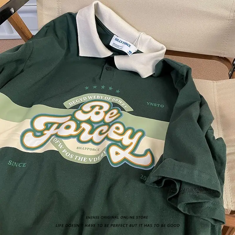 Summer New American Retro Hip Hop Short Sleeve Polo Shirt Short Sleeve Men and Women Loose Relaxed Couple Short Sleeve harajuku
Summer New American Retro Hip Hop Short Sleeve Polo Shirt Short Sleeve Men and Women Loose Relaxed Couple Short Sleeve harajuku