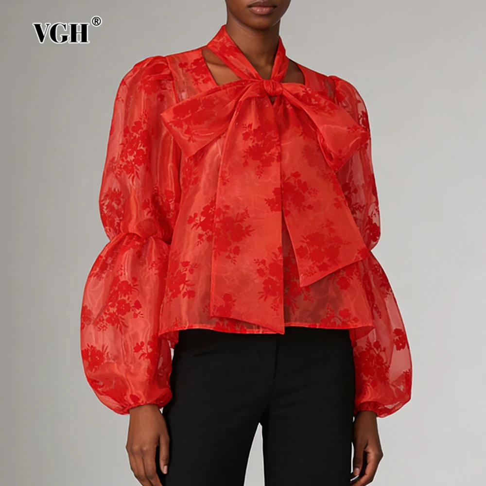 VGH Vintage Temperament Printing Blouses For Women Round Neck Long Sleeve Spliced Bowknot Spring Chic Shirts Female Fashion New
VGH Vintage Temperament Printing Blouses For Women Round Neck Long Sleeve Spliced Bowknot Spring Chic Shirts Female Fashion New