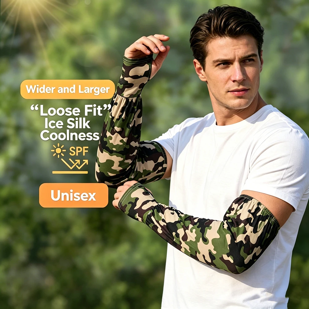 Sunscreen Ice Silk Arm Sleeves,Summer Unisex Ice Sleeves,Loose Fit,Outdoor Fishing,Sun Protection,Breathable Camo Arm Sleeves
Sunscreen Ice Silk Arm Sleeves,Summer Unisex Ice Sleeves,Loose Fit,Outdoor Fishing,Sun Protection,Breathable Camo Arm Sleeves