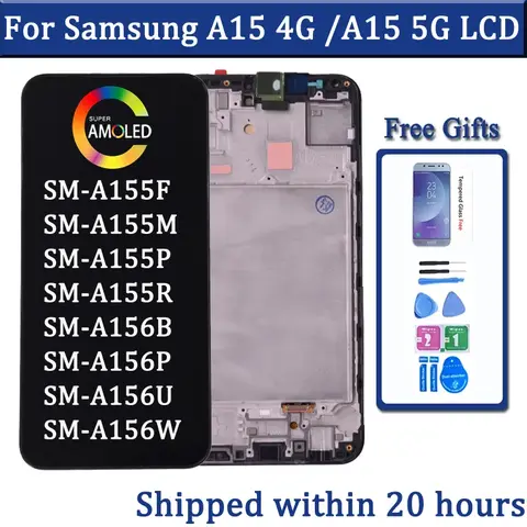 OLED For Samsung A15 4G SM-A155F LCD Display Touch Screen Digitizer Assembly For Samsung A15 5G A156 SM-A156B LCD