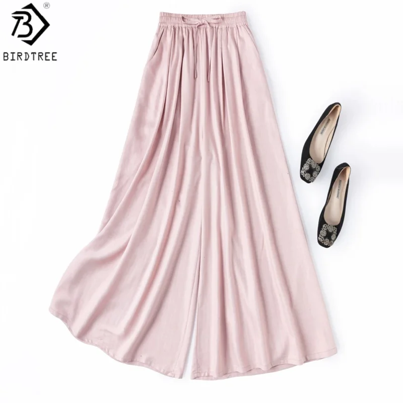 Birdtree, 55% Real Silk 45% Cotton Pants, Women's Solid Spun Silk Wide Leg Trousers, Elastic Waist, 2026 Summer New P64829JF
Birdtree, 55% Real Silk 45% Cotton Pants, Women's Solid Spun Silk Wide Leg Trousers, Elastic Waist, 2026 Summer New P64829JF