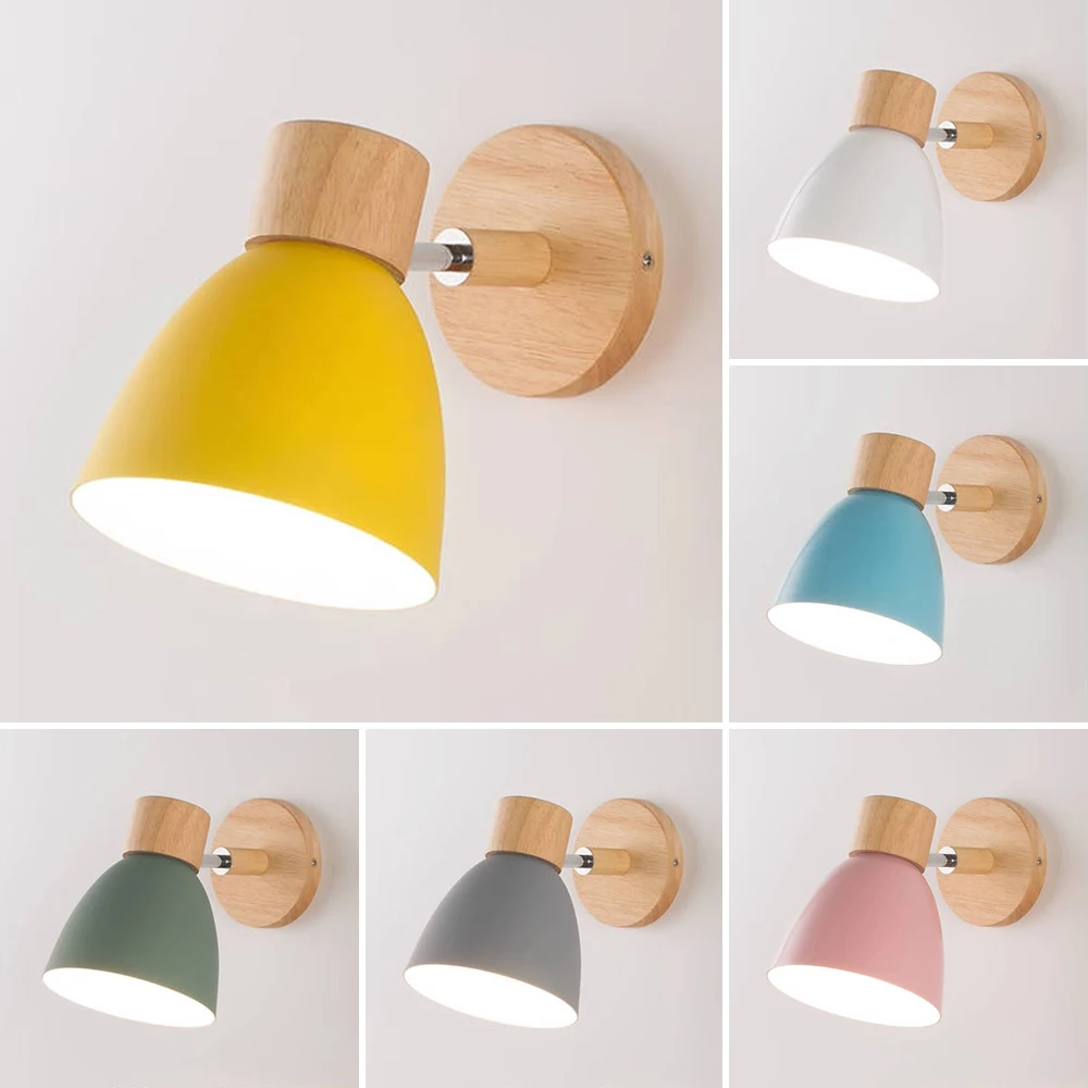 Wooden Nordic Wall Lamp Modern Wall Sconce for Bedroom Living Room Home Lighting Macaroon 7 Color Steering Head E27 Wall Light
Wooden Nordic Wall Lamp Modern Wall Sconce for Bedroom Living Room Home Lighting Macaroon 7 Color Steering Head E27 Wall Light