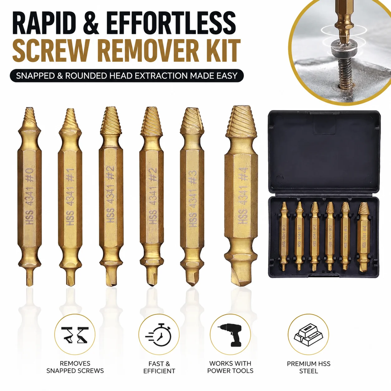 S2 Steel Double-Ended Stripped Screw Remover, Broken Wire Extractor Screwdriver Bit Tool Kit
S2 Steel Double-Ended Stripped Screw Remover, Broken Wire Extractor Screwdriver Bit Tool Kit
