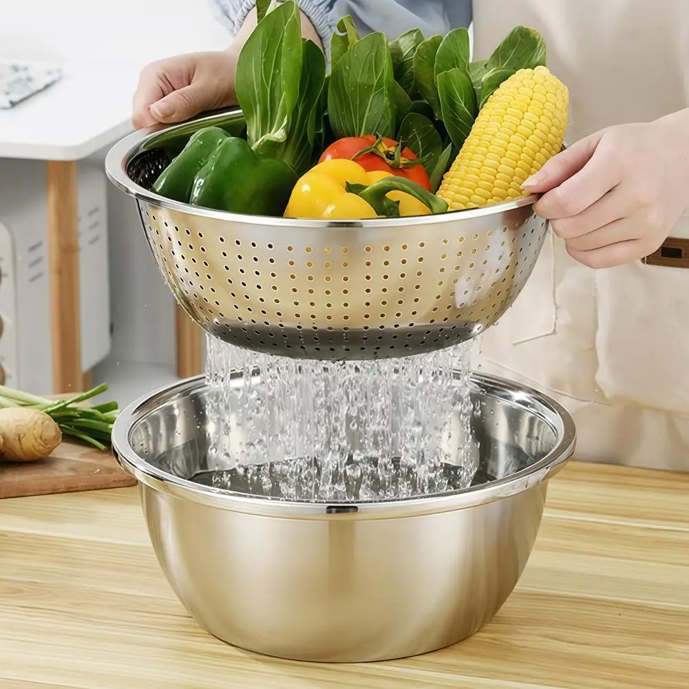 Stainless Steel Drain Basket 5 in 1 Multifunctional Kitchen Basin with Grater Strainer Drainage Chopping Basin for Vegetable Noo
Stainless Steel Drain Basket 5 in 1 Multifunctional Kitchen Basin with Grater Strainer Drainage Chopping Basin for Vegetable Noo