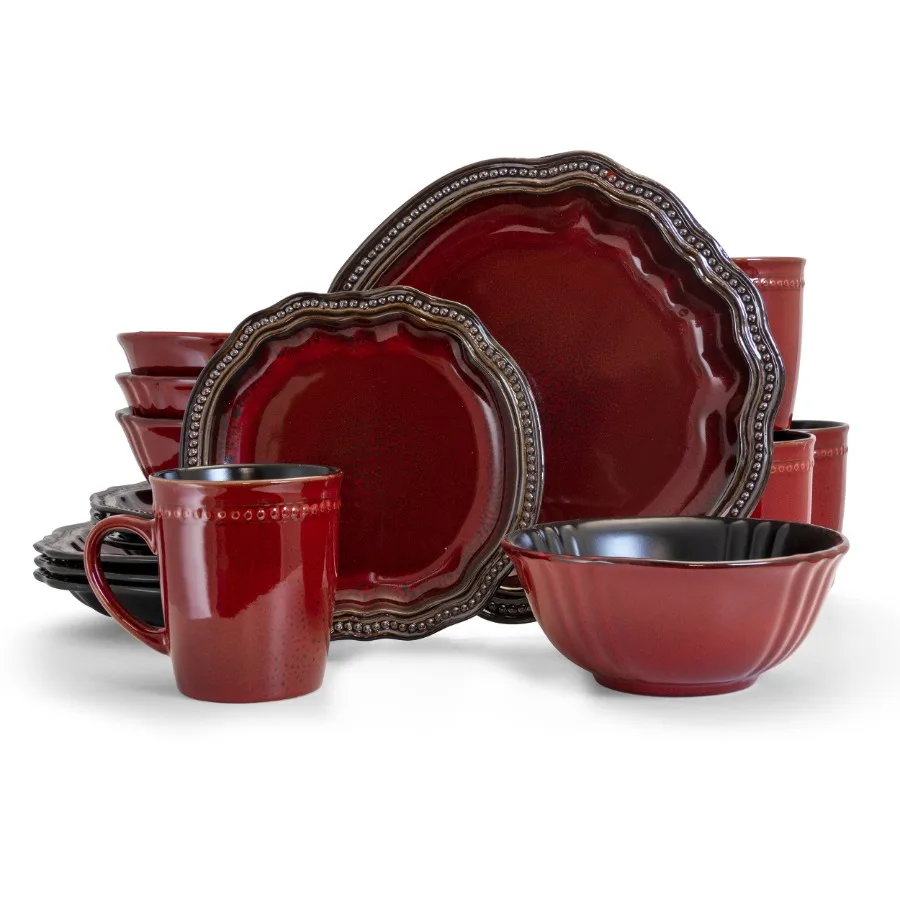 Regency 16 Piece Stoneware Dinnerware Set in Red
Regency 16 Piece Stoneware Dinnerware Set in Red