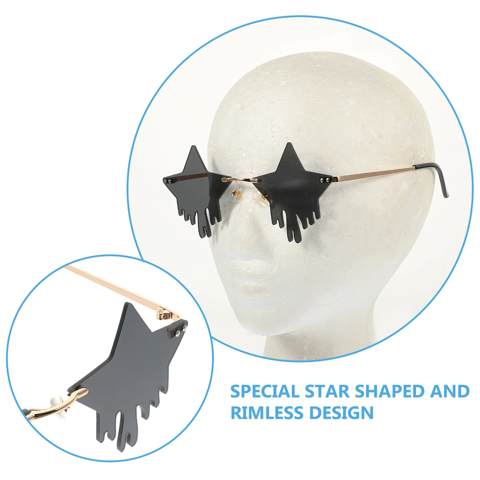 Funny Sunglasses Strong Durable Creative Design Party Rimless Sunglasses Star Eyeglasses Decorative Pentagram Heart Shaped
Funny Sunglasses Strong Durable Creative Design Party Rimless Sunglasses Star Eyeglasses Decorative Pentagram Heart Shaped
