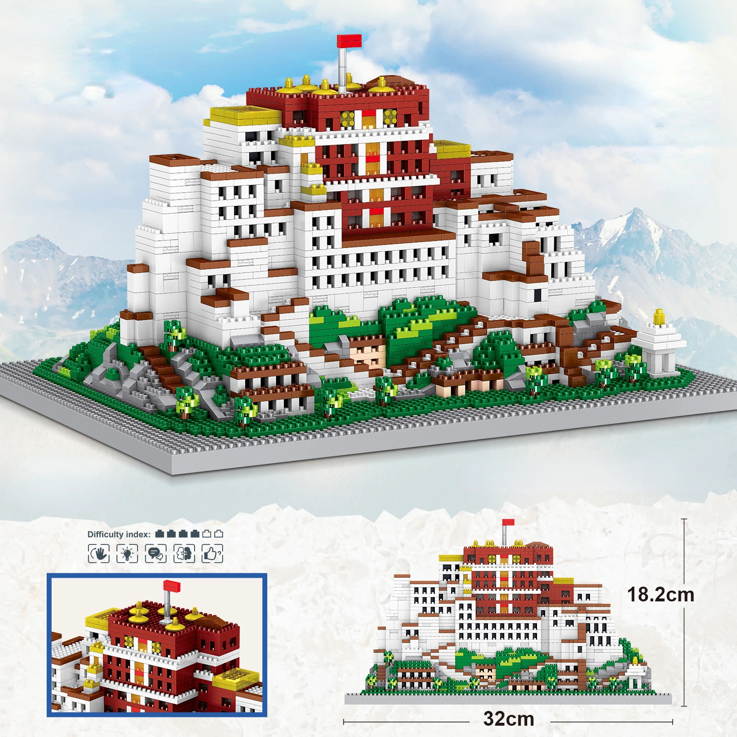 2782PCS Chinese Architecture Small Potala Palace Micro Building Blocks Diamond Construction Blocks Toys Juguetes Para Ninos Gift
2782PCS Chinese Architecture Small Potala Palace Micro Building Blocks Diamond Construction Blocks Toys Juguetes Para Ninos Gift